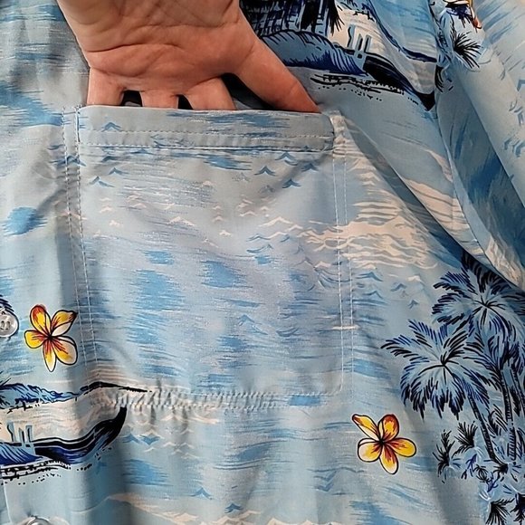 Double Decker Men's Hawaiian Button Front Camp Shirt Island Floral Size XL - Picture 5 of 14